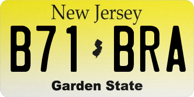 NJ license plate B71BRA