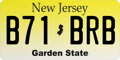 NJ license plate B71BRB