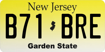 NJ license plate B71BRE