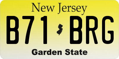 NJ license plate B71BRG