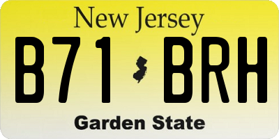 NJ license plate B71BRH