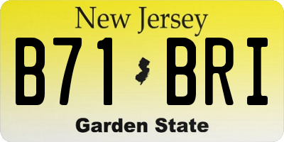 NJ license plate B71BRI
