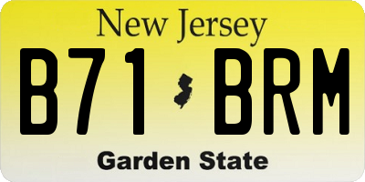 NJ license plate B71BRM