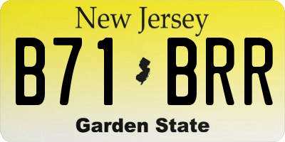 NJ license plate B71BRR