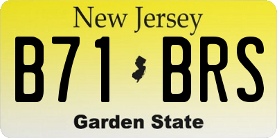 NJ license plate B71BRS