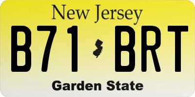 NJ license plate B71BRT