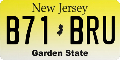 NJ license plate B71BRU