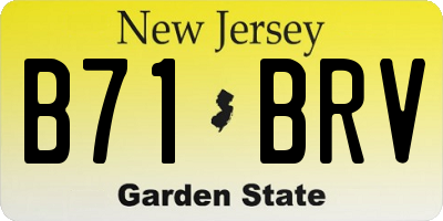 NJ license plate B71BRV