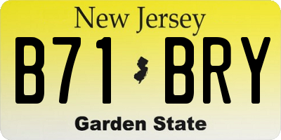 NJ license plate B71BRY