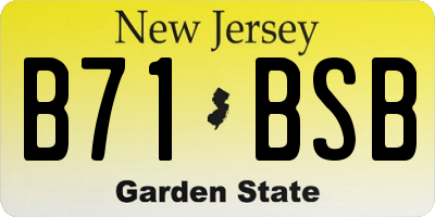 NJ license plate B71BSB