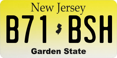 NJ license plate B71BSH