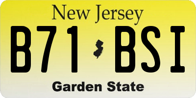 NJ license plate B71BSI