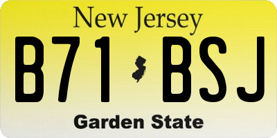 NJ license plate B71BSJ