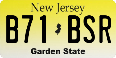 NJ license plate B71BSR