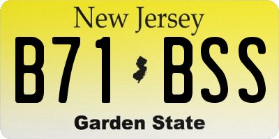 NJ license plate B71BSS