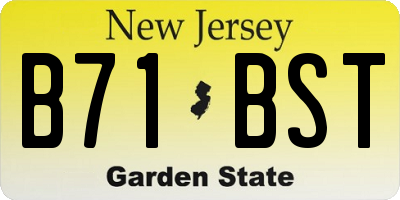 NJ license plate B71BST
