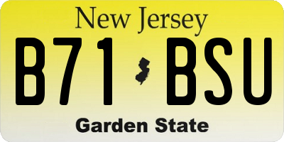 NJ license plate B71BSU