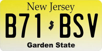 NJ license plate B71BSV