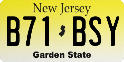 NJ license plate B71BSY