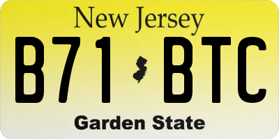 NJ license plate B71BTC