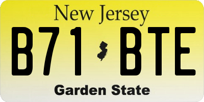 NJ license plate B71BTE