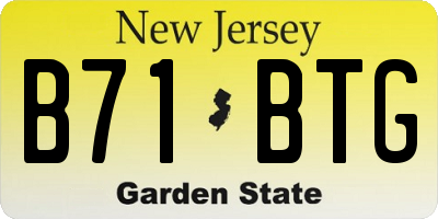 NJ license plate B71BTG