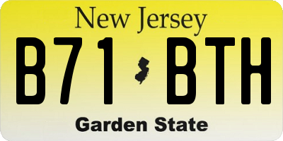 NJ license plate B71BTH