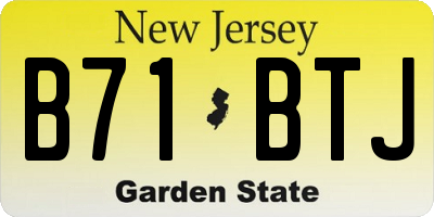 NJ license plate B71BTJ