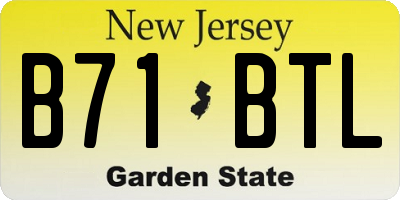 NJ license plate B71BTL