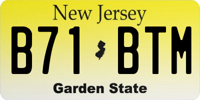 NJ license plate B71BTM