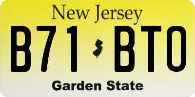 NJ license plate B71BTO