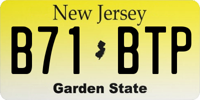 NJ license plate B71BTP