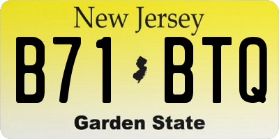 NJ license plate B71BTQ
