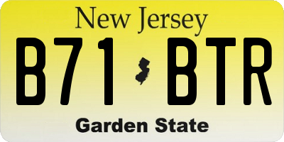 NJ license plate B71BTR