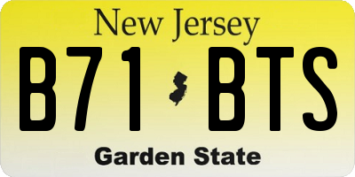 NJ license plate B71BTS