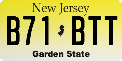 NJ license plate B71BTT