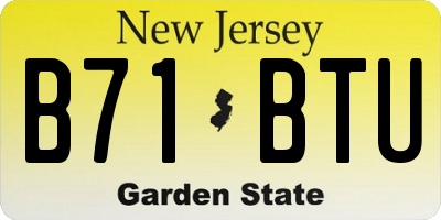 NJ license plate B71BTU