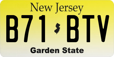 NJ license plate B71BTV