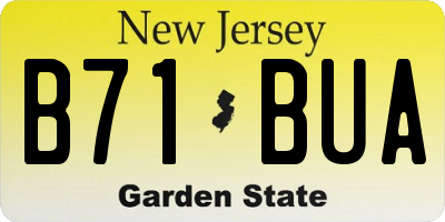 NJ license plate B71BUA