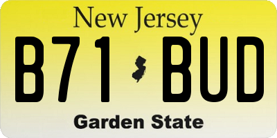 NJ license plate B71BUD