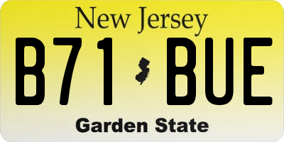 NJ license plate B71BUE