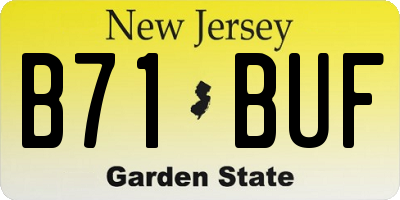 NJ license plate B71BUF