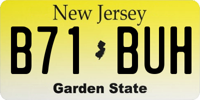 NJ license plate B71BUH