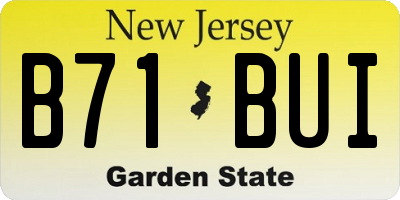 NJ license plate B71BUI
