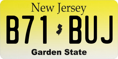NJ license plate B71BUJ