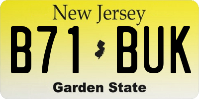 NJ license plate B71BUK