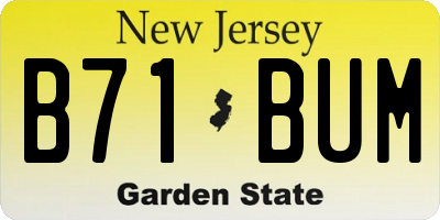 NJ license plate B71BUM