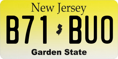 NJ license plate B71BUO