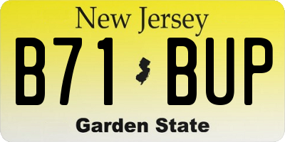NJ license plate B71BUP