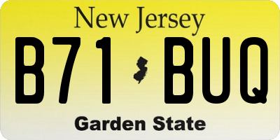 NJ license plate B71BUQ